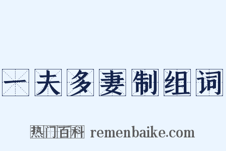一夫多妻制组词是什么意思的图片
